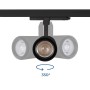 Projecteur LED pour rail triphasé 35W CCT réglable sur 3 températures de 3000-6000ºK - ZOOM 20º- 60º - CRI 90