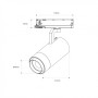 Projecteur LED pour rail triphasé 35W CCT réglable sur 3 températures de 3000-6000ºK - ZOOM 20º- 60º - CRI 90