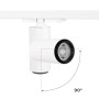 Projecteur LED pour rail triphasé 35W CCT réglable sur 3 températures de 3000-6000ºK - ZOOM 20º- 60º - CRI 90