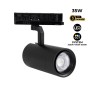Projecteur LED pour rail triphasé 35W CCT réglable sur 3 températures de 3000-6000ºK - ZOOM 20º- 60º - CRI 90