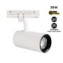 Projecteur LED pour rail triphasé 35W CCT réglable sur 3 températures de 3000-6000ºK - ZOOM 20º- 60º - CRI 90