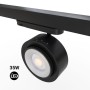 Projecteur LED circulaire pour rail triphasé 35W - ZOOM 15º- 45º - Blanc neutre 4000K - CRI 90