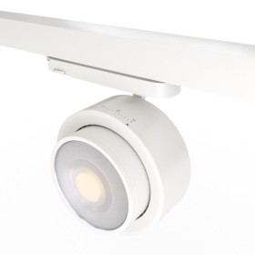 Projecteur LED circulaire pour rail triphasé 35W - ZOOM 15º- 45º - Blanc neutre 4000K - CRI 90