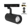 Projecteur LED pour rail monophasé 35W CCT réglable sur 3 températures différentes de 3000-6000ºK - ZOOM 20º- 60º - CRI 90