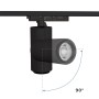 Projecteur LED pour rail monophasé 35W CCT réglable sur 3 températures différentes de 3000-6000ºK - ZOOM 20º- 60º - CRI 90