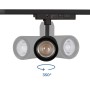 Projecteur LED pour rail monophasé 35W CCT réglable sur 3 températures différentes de 3000-6000ºK - ZOOM 20º- 60º - CRI 90