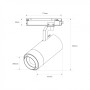Projecteur LED pour rail monophasé 35W CCT réglable sur 3 températures différentes de 3000-6000ºK - ZOOM 20º- 60º - CRI 90