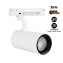 Projecteur LED pour rail monophasé 35W CCT réglable sur 3 températures différentes de 3000-6000ºK - ZOOM 20º- 60º - CRI 90