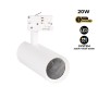 Projecteur LED pour rail triphasé 20W - CCT réglable sur 3 températures différentes de 3000-6000ºK - CRI90 - 1900 lm