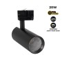 Projecteur LED pour rail triphasé 20W - CCT réglable sur 3 températures différentes de 3000-6000ºK - CRI90 - 1900 lm
