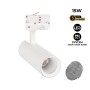Projecteur LED pour rail triphasé 15W - CCT réglable sur 3 températures différentes de 3000-6000ºK - CRI90 - 1350 lm