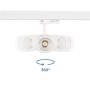 Projecteur LED pour rail triphasé 15W - CCT réglable sur 3 températures différentes de 3000-6000ºK - CRI90 - 1350 lm