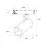 Projecteur LED pour rail triphasé 36W - CCT réglable sur 3 températures de 3000-6000ºK - dimmable TRIAC - CRI90 - 3300 lm