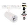 Projecteur LED pour rail triphasé 36W - CCT réglable sur 3 températures de 3000-6000ºK - dimmable TRIAC - CRI90 - 3300 lm