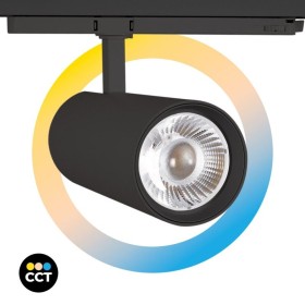 Projecteur LED pour rail triphasé 36W - CCT réglable sur 3 températures de 3000-6000ºK - dimmable TRIAC - CRI90 - 3300 lm