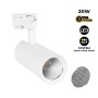 Projecteur LED pour rail monophasé 20W - CCT réglable sur 3 températures différentes de 3000-6000ºK - CRI 90 - 1800 lm