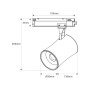 Spot LED architectural pour rail triphasé - CCT réglable sur 3 températures différentes de 3000-6000ºK - 40W CRI 90 - KGP Driver