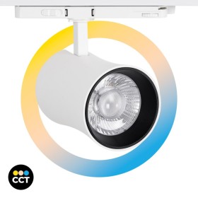 Spot LED architectural pour rail triphasé - CCT réglable sur 3 températures différentes de 3000-6000ºK - 40W CRI 90 - KGP Driver