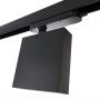 Spot LED carré pour rail triphasé - Puissance réglable : 12-40W - Blanc neutre 4000K - CRI90 - Angle 35° x 70°
