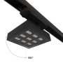 Spot LED carré pour rail triphasé - Puissance réglable : 12-40W - Blanc neutre 4000K - CRI90 - Angle 35° x 70°