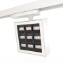 Spot LED carré pour rail triphasé - Puissance réglable : 12-40W - Blanc neutre 4000K - CRI90 - Angle 35° x 70°
