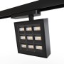 Spot LED carré pour rail triphasé - Puissance réglable : 12-40W - Blanc neutre 4000K - CRI90 - Angle 35° x 70°