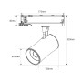 Spot LED architectural pour rail triphasé - CCT réglable sur 3 températures différentes de 3000-6000ºK - 20W CRI 90 - KGP Driver