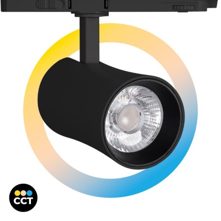 Spot LED architectural pour rail triphasé - CCT réglable sur 3 températures différentes de 3000-6000ºK - 20W CRI 90 - KGP Driver