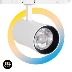 Spot LED architectural pour rail triphasé - CCT réglable sur 3 températures différentes de 3000-6000ºK - 20W CRI 90 - KGP Driver