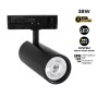 Projecteur LED pour rail triphasé - Puissance réglable : 30W/ 34W/ 38W - CCT réglable sur 3 températures de 3000-6000ºK - CRI 90