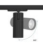 Projecteur LED pour rail triphasé - Puissance réglable : 30W/ 34W/ 38W - CCT réglable sur 3 températures de 3000-6000ºK - CRI 90