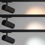 Projecteur LED pour rail triphasé - Puissance réglable : 30W/ 34W/ 38W - CCT réglable sur 3 températures de 3000-6000ºK - CRI 90