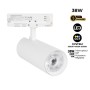 Projecteur LED pour rail triphasé - Puissance réglable : 30W/ 34W/ 38W - CCT réglable sur 3 températures de 3000-6000ºK - CRI 90