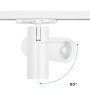 Projecteur LED pour rail triphasé - Puissance réglable : 30W/ 34W/ 38W - CCT réglable sur 3 températures de 3000-6000ºK - CRI 90