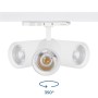 Projecteur LED pour rail triphasé - Puissance réglable : 30W/ 34W/ 38W - CCT réglable sur 3 températures de 3000-6000ºK - CRI 90