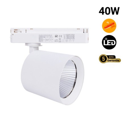 Spot LED 40W sur rail monophasé - Spécial Boulangeries