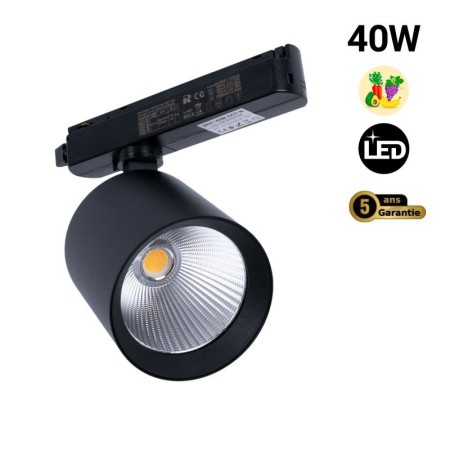 Spot LED 40W sur rail monophasé - Spécial Fruits et légumes