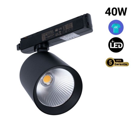 Spot LED 40W sur rail monophasé - Mode et commerce de détail