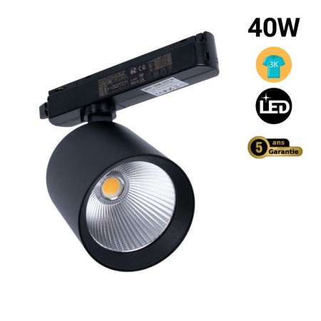 Spot LED 40W sur rail monophasé - Mode et commerce de détail