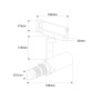 Projecteur LED découpe sur rail triphasé - 20W - 20º - 35°- Blanc Chaud 3000K