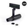 Projecteur LED découpe sur rail triphasé - 20W - 20º - 35°- Blanc Chaud 3000K