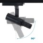 Projecteur LED découpe sur rail monophasé - 20W - 20º-35º - Blanc Chaud 3000K