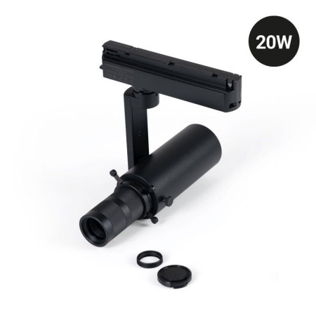 Projecteur LED découpe sur rail monophasé - 20W - 20º-35º - Blanc Chaud 3000K