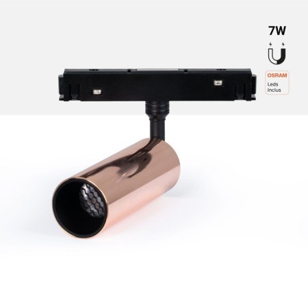 Spot LED sur rail magnétique 48V - 7W - Puce OSRAM - Blanc Chaud 2700K - Couleurs
