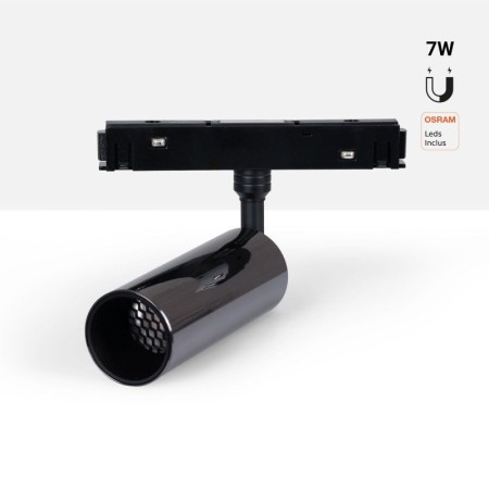 Spot LED sur rail magnétique 48V - 7W - Puce OSRAM - Blanc Chaud 2700K - Couleurs