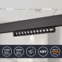 Spot LED linéaire orientable sur rail magnétique 48V - 12W - Puce OSRAM - UGR18 - CRI90