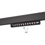 Spot LED linéaire orientable sur rail magnétique 48V - 12W - Puce OSRAM - UGR18 - CRI90