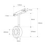 Luminaire LED circulaire sur rail magnétique 48V - Ø7cm - 6W - CRI90 - UGR18 - OSRAM