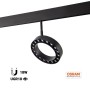 Luminaire LED circulaire sur rail magnétique 48V - Ø16cm - 18W - CRI90 - UGR18 - OSRAM