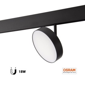 Luminaire LED circulaire sur rail magnétique 48V - Ø14,2cm - 18W - CRI90 - OSRAM